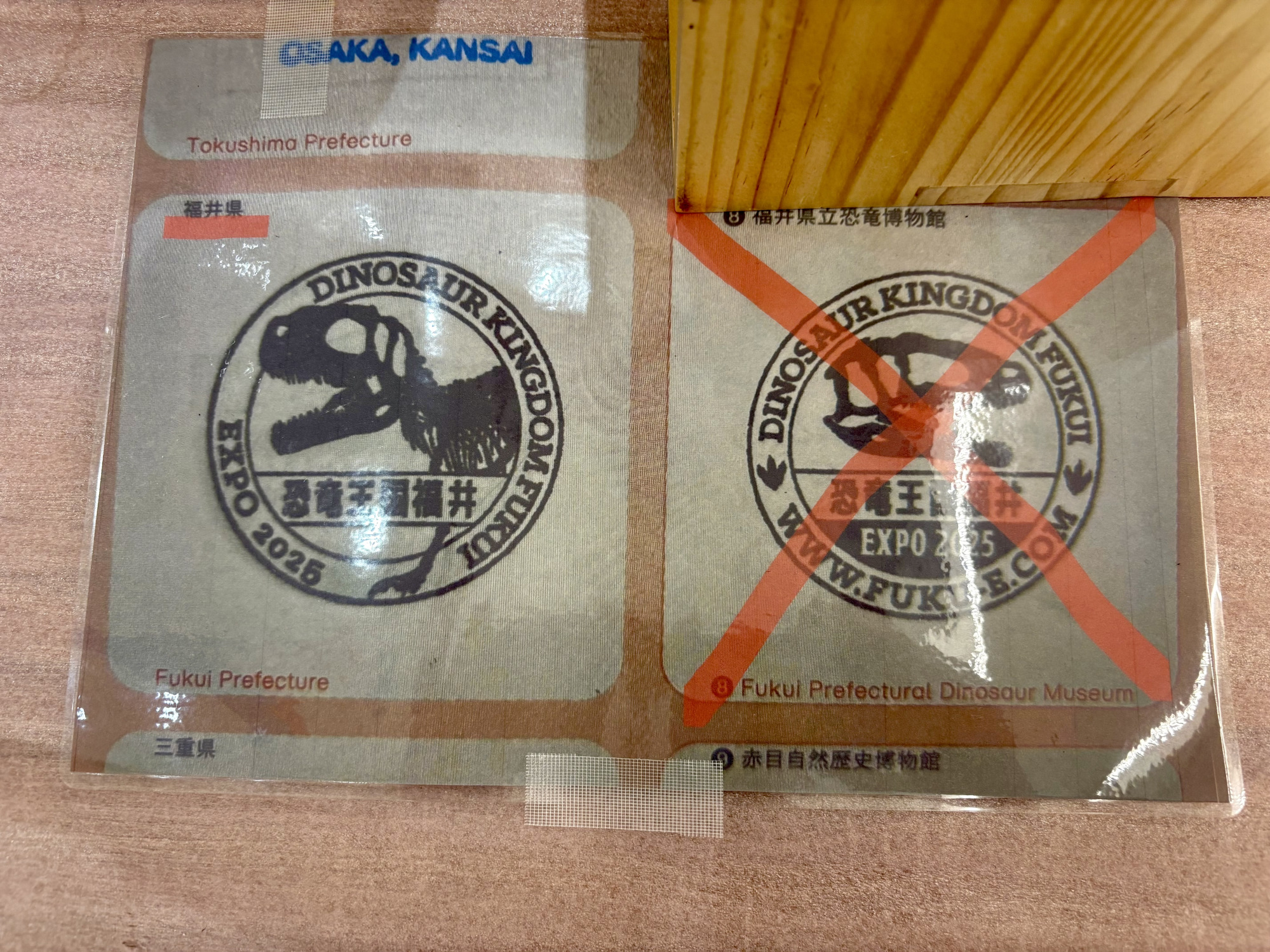 HOKURIKU＋に置いているのは左向きのスタンプだけです。右向きは恐竜博物館にあります。